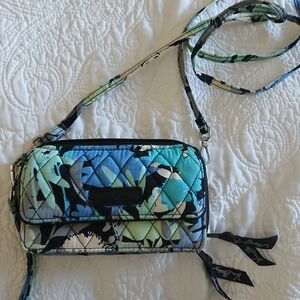 Vera Bradley Blue and Green Quilted Crossbody Bag. Never Used!